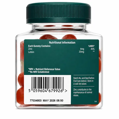 [DATE 03/2027] VEGAN -  Kids Lutein Orange Flavour, Kẹo dẻo Lutein & Kẽm hỗ trợ thị lực cho trẻ em 30 Viên