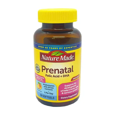 Vitamin cho bà bầu Nature Made Prenatal Multi DHA 90 viên Hàng Mỹ