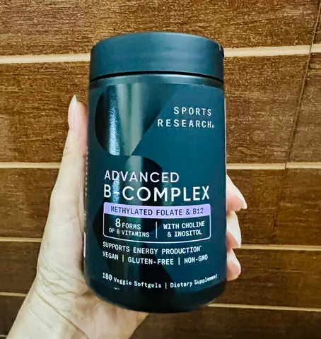 Viên uống bổ sung Vitamin B-Complex hãng Sports Research180 viên chính hãng Mỹ