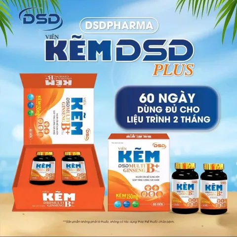 Viên Uống Kẽm DSD 60 Viên - Tăng Cường Sức Đề Kháng, Giúp Ăn Ngon, Đẹp Da Tóc Móc, Vitamin Nhóm B và Khoáng Chất Cho Nam Giới