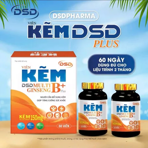 Viên Uống Kẽm DSD 60 Viên - Tăng Cường Sức Đề Kháng, Giúp Ăn Ngon, Đẹp Da Tóc Móc, Vitamin Nhóm B và Khoáng Chất Cho Nam Giới