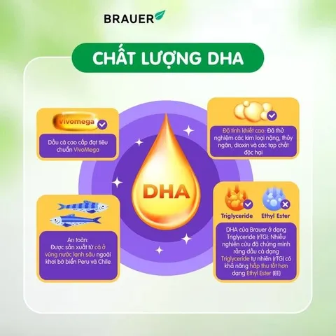 Viên hỗ trợ phát triển não bộ sức khỏe cho mắt Brauer Baby & Kids Ultra Pure DHA (60 viên)