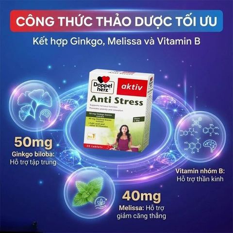 Viên uống hỗ trợ giảm căng thẳng Anti Stress Doppelherz (2 vỉ x 15 viên)