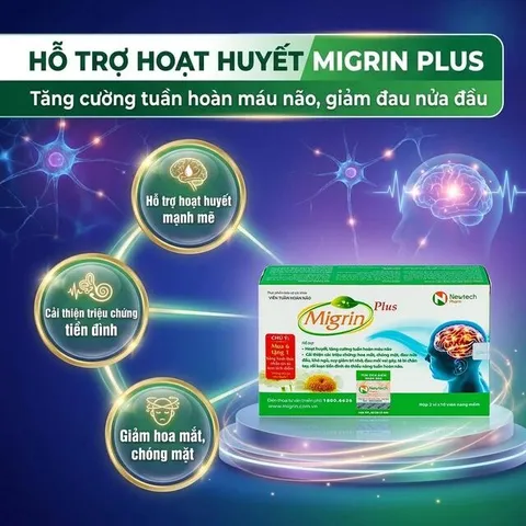 Viên hỗ trợ hoạt huyết Migrin Plus CVI (2 vỉ x 10 viên)