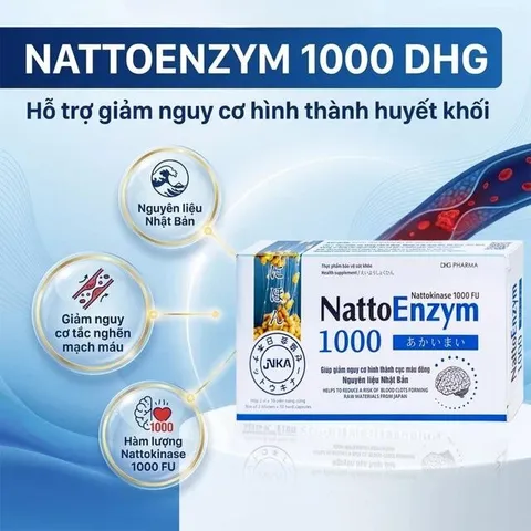 Viên hỗ trợ giảm nguy cơ huyết khối NattoEnzym 1000 DHG (2 vỉ x 10 viên)
