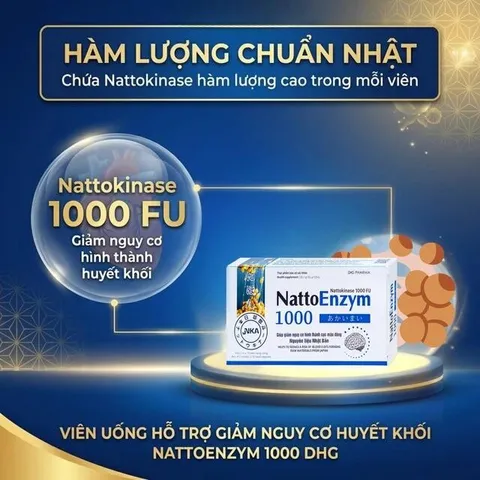 Viên hỗ trợ giảm nguy cơ huyết khối NattoEnzym 1000 DHG (2 vỉ x 10 viên)