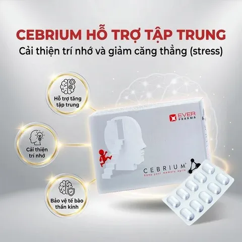 Viên hỗ trợ tăng khả năng tập trung Cebrium Ever Pharma (3 vỉ x 10 viên)