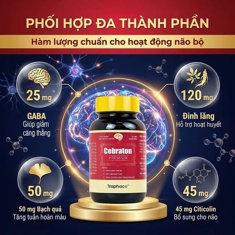 Cebraton Premium Traphaco 30 viên – Hỗ trợ bổ não, hoạt huyết và tăng khả năng tập trung