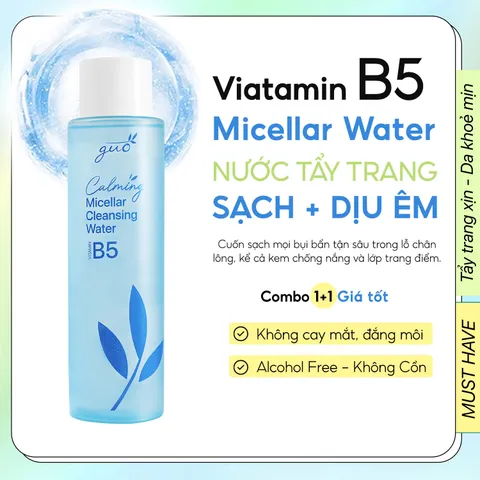 Nước Tẩy Trang B5 GUO - Micellar Cleansing Water Dưỡng Ẩm, Làm Dịu Da Nhạy Cảm, Sạch Sâu (50ml/200ml)