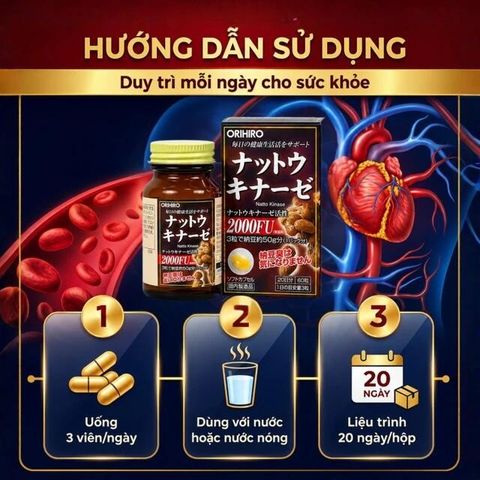 Viên uống hỗ trợ giảm nguy cơ huyết khối Orihiro Nattokinase (60 viên)
