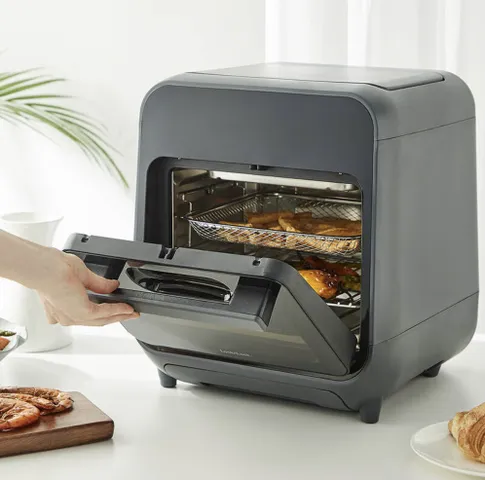 Nồi Chiên Hấp Chân Không LockLnLock Steam Air Fryer Oven 12.5L EJF693GRY - Hàng Chính Hãng Bảo Hành 2 Năm
