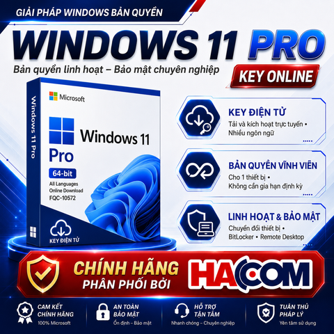 Key Tài Khoản Bản QUyền Win 10/11 Pro OEM  Online 1PC