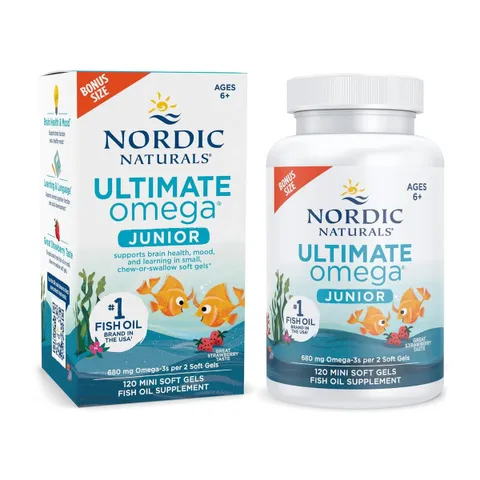 Omega Nordic Naturals Ultimate Omega Junior - Giúp trẻ thông minh cao lớn tăng sức đề kháng, 120 viên sản xuất Mỹ