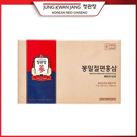 Hồng Sâm Cắt Lát Tẩm Mật Ong KGC Jung Kwan Jang - Hộp 6 Gói Bồi Bổ Sức Khỏe Cơ Thể Từ Nhân Sâm Hàn Quốc