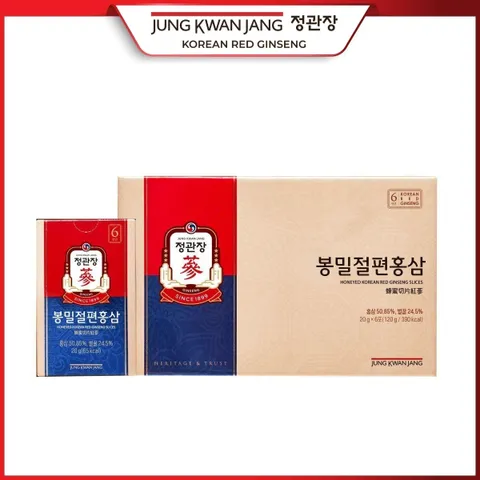 Hồng Sâm Cắt Lát Tẩm Mật Ong KGC Jung Kwan Jang - Hộp 6 Gói Bồi Bổ Sức Khỏe Cơ Thể Từ Nhân Sâm Hàn Quốc