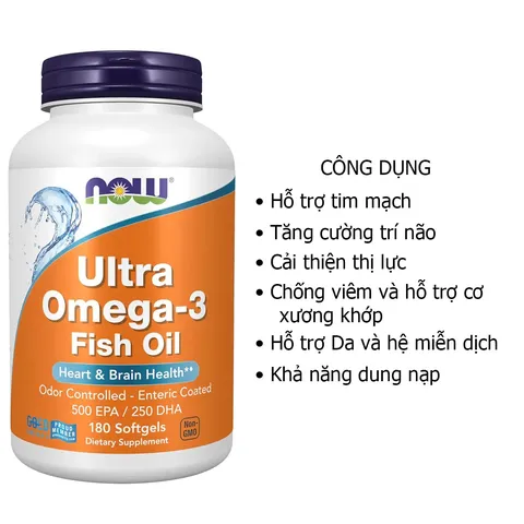 Dầu Cá NOW Ultra Omega-3 180 Viên