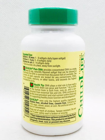 Viên Nhai Bổ Sung DHA ChildLife Essentials Pure DHA Chewable 90 viên của Mỹ