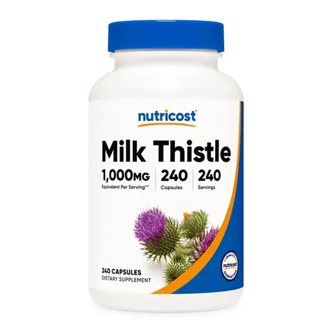 Nutricost Milk Thistle 1000mg - Giải độc gan, bổ trợ chức năng gan, 240 viên sản xuất Mỹ
