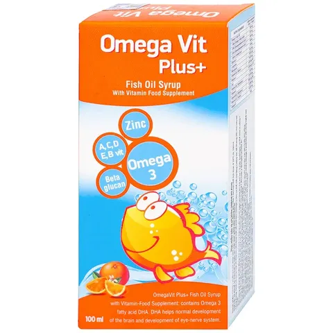 Siro Omega Vit Plus+ Botafarma 100ml hỗ trợ phát triển não bộ, tăng cường trí nhớ và thị lực cho trẻ