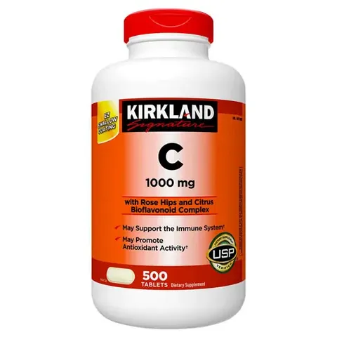 viên uống bổ sung Vitamin C 1000mg của thương hiệu Kirkland Signature 500V