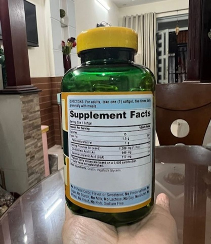 Viên Uống Tinh Dầu Hoa Anh Thảo Puritan's Pride Evening Primrose Oil 1300mg 120V