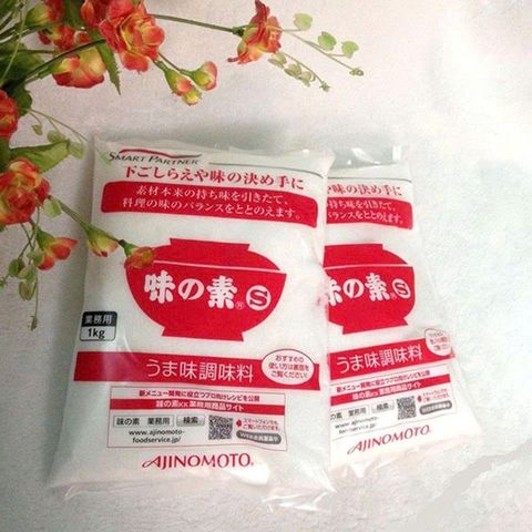 Bột Ngọt Ajinomoto Nhật Bản Gói 1Kg, làm từ mật mía hoặc tinh bột khoai mì qua công nghệ lên men tự nhiên
