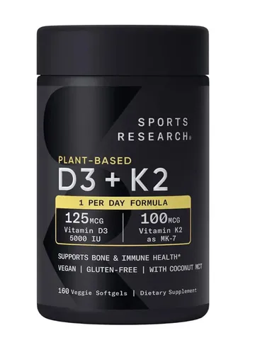  Bổ sung Vitamin D3K2 Sports Research D3 K2 160V