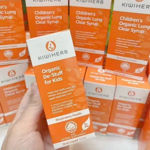 KiwiHerb Organic De-Stuff for Kids |50 mL| Siro hữu cơ chuyên biệt hỗ trợ Tai - Mũi - Họng dành cho trẻ sơ sinh từ 0 - 12 tuổi [S/P Chuẩn NZ]
