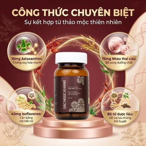 Viên uống hỗ trợ làm đẹp da, hạn chế sạm da, nám da, tăng cường nội tiết tố nữ Sắc Ngọc Khang++ (60 viên)