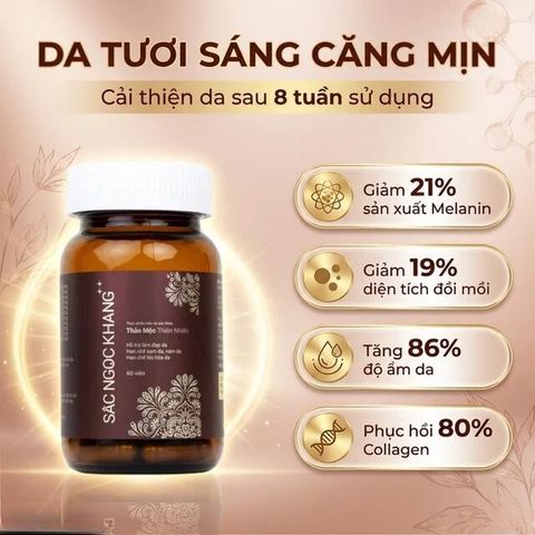 Viên uống hỗ trợ làm đẹp da, hạn chế sạm da, nám da, tăng cường nội tiết tố nữ Sắc Ngọc Khang++ (60 viên)