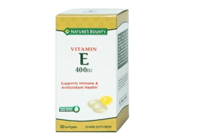 [Nhập khẩu] Viên uống bổ sung Vitamin E làm chậm quá trình lão hóa da Vitamin E 400IU Nature's Bounty (30 viên)