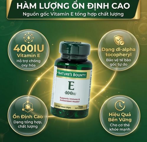 Viên Uống Nature's Bounty Vitamin E 400IU 30 Viên