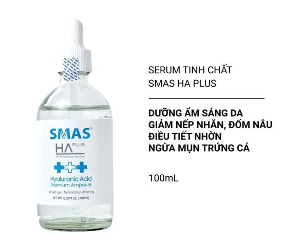 Serum Smas HA Plus 100ml - Dưỡng ẩm sâu và làm sáng da với Hyaluronic Acid - Chăm sóc da mịn màng, căng bóng từ thương hiệu Hàn Quốc