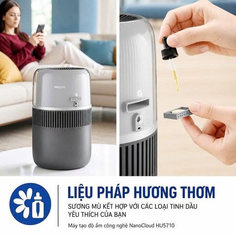 MÁY TẠO ẨM NANO KÈM XÔNG TINH DẦU PHILIPS HU5710 56M2