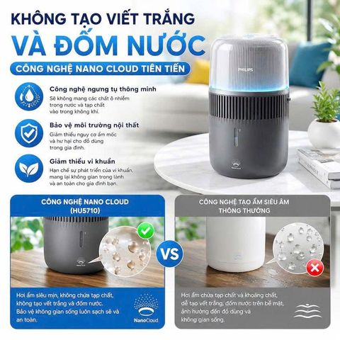 MÁY TẠO ẨM NANO KÈM XÔNG TINH DẦU PHILIPS HU5710 56M2