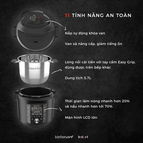 NỒI ÁP SUẤT ĐA NĂNG INSTANT POT 10 IN 1 PRO ,BẢO HÀNH CHÍNH HÃNG 12 THÁNG