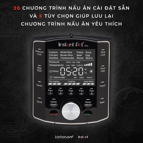 NỒI ÁP SUẤT ĐA NĂNG INSTANT POT 10 IN 1 PRO ,BẢO HÀNH CHÍNH HÃNG 12 THÁNG
