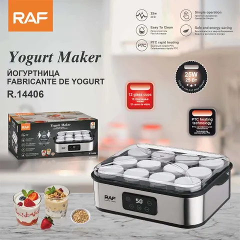 MÁY LÀM SỮA CHUA 12 LỌ RAF ,BẢO HÀNH 12 THÁNG