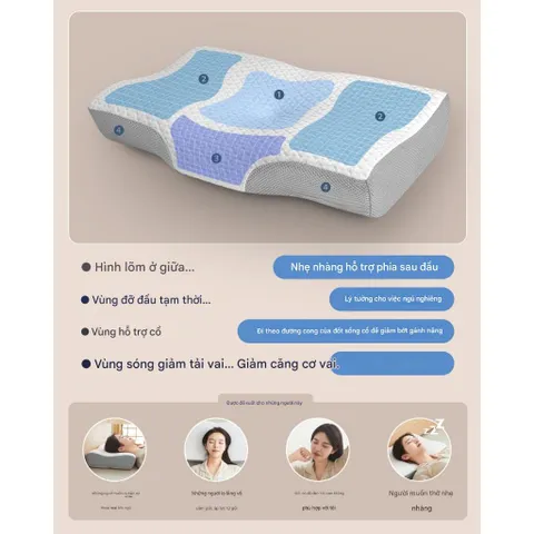 [Made in Japan] Gối chống đau mỏi vai gáy Dreamcat Memory Foam