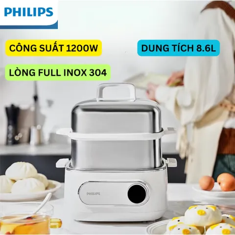 NỒI HẤP ĐIỆN ĐA NĂNG PHILIPS HD3300 8.6L 1200W ,BẢO HÀNH 12 THÁNG