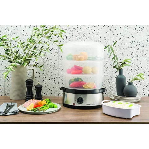 [NHẬP ĐỨC] NỒI HẤP 3 TẦNG RUSSELL HOBBS ,BẢO HÀNH 12 THÁNG