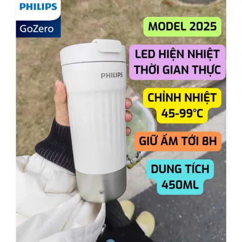 BÌNH ĐUN NƯỚC MINI CHỈNH NHIỆT 45-99°C PHILIPS AWP3390WH 450ML