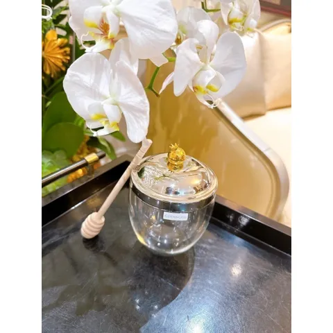 Hũ mật ong thủy tinh 2 lớp Godinger Pomegranate
