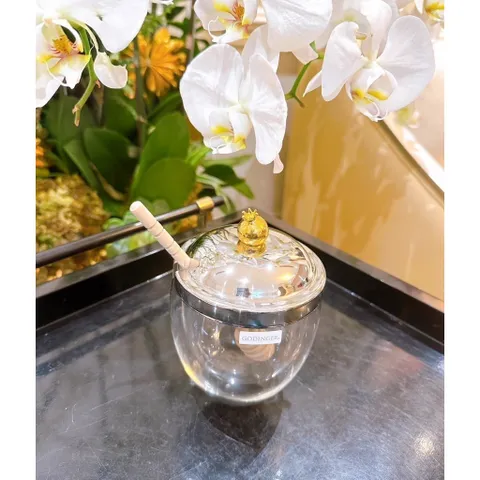 Hũ mật ong thủy tinh 2 lớp Godinger Pomegranate