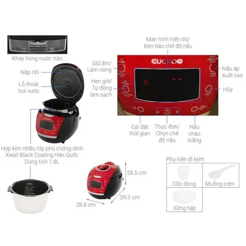[BẢO HÀNH 2 NĂM] NỒI CƠM CAO TẦN CUCKOO HUS1000F 1.8L (MADE IN KOREA)