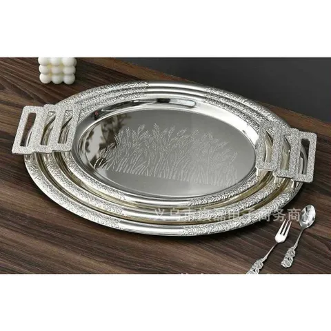 SET 3 KHAY BẠC OVAL DECOR