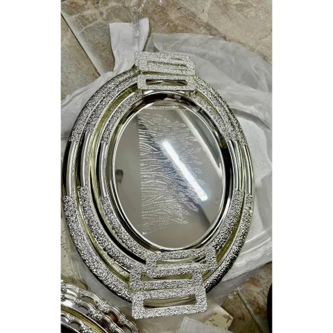 SET 3 KHAY BẠC OVAL DECOR