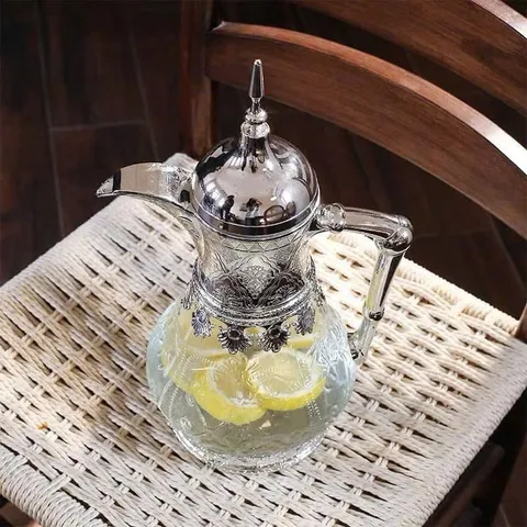 Bình đựng nước pha lê màu bạc cổ điển 1,6L