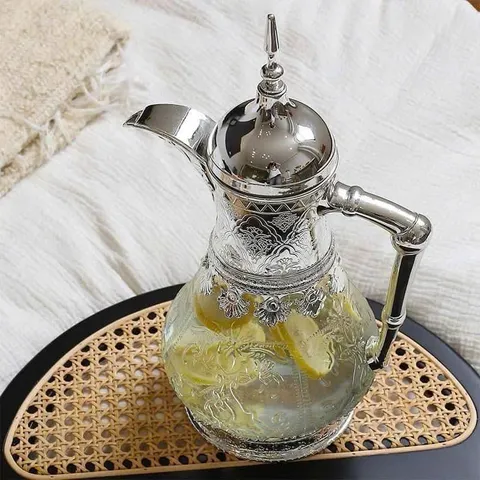 Bình đựng nước pha lê màu bạc cổ điển 1,6L