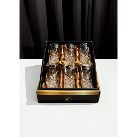 Set 6 ly pha lê uống rượu mạnh Killarney Trinity Fluted